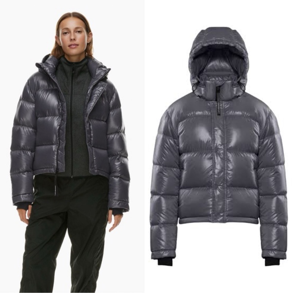 Aritzia NWT Limited Edition— Stormwatch Grey Super Puff shorty Jacket M Medium